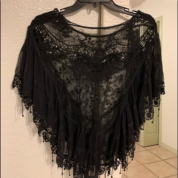 Tops - Black lace cover up